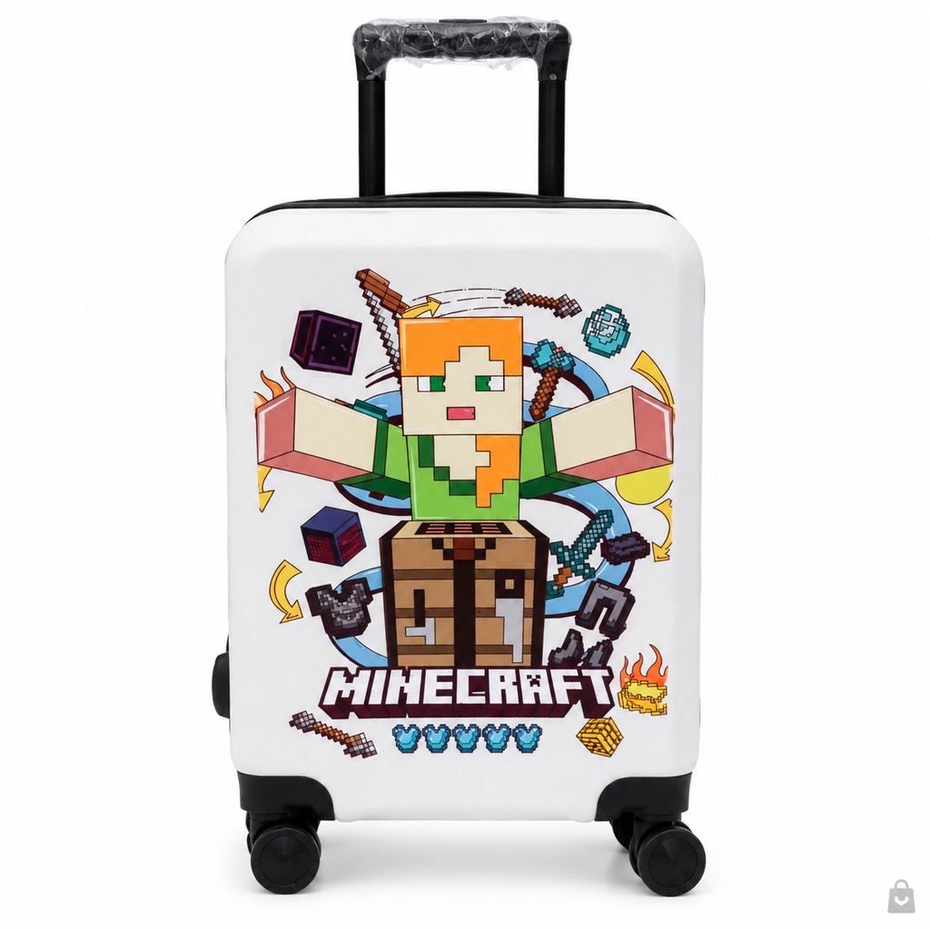 چمدان کودک پسرانه اروپایی ماینکرفت سفید سایز ۲۰